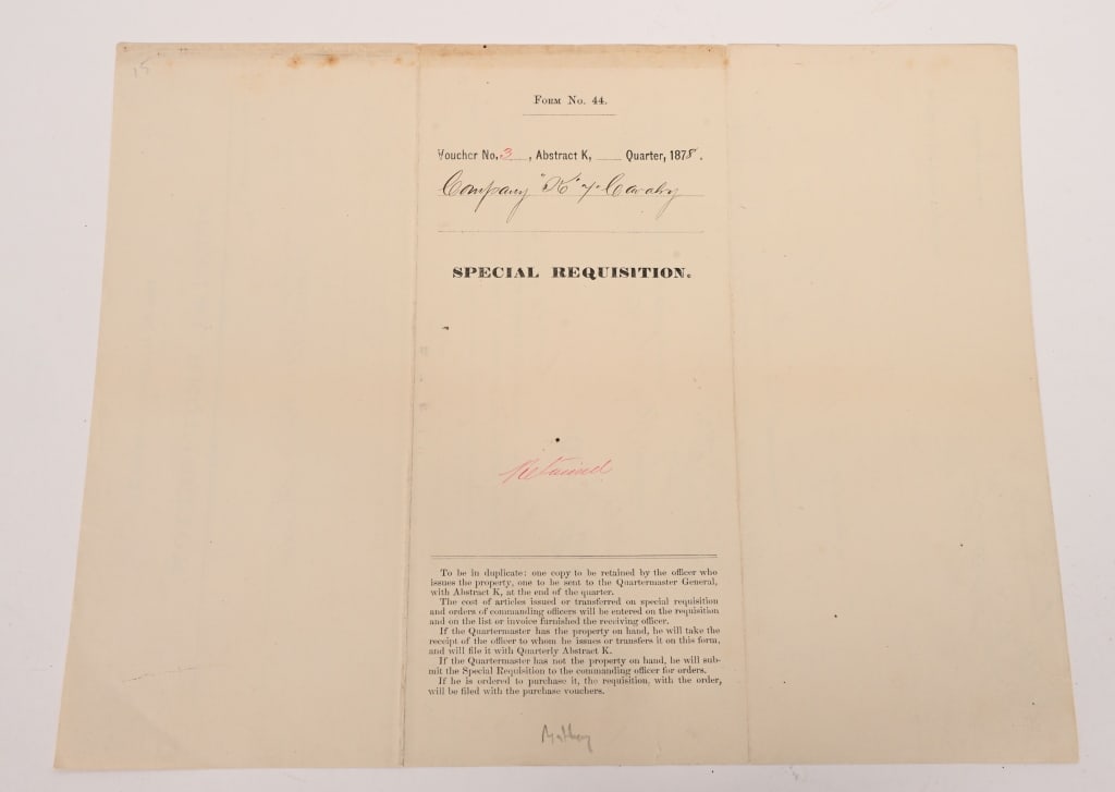 GEORGE A. CUSTER: EDWARD G. MATHEY SIGNED DOCUMENT - 4