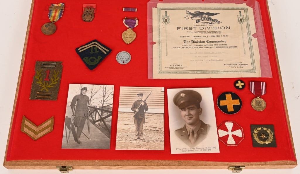 WW1 US 1st DIVISION NAMED PURPLE HEART GROUPING (1 of 11)
