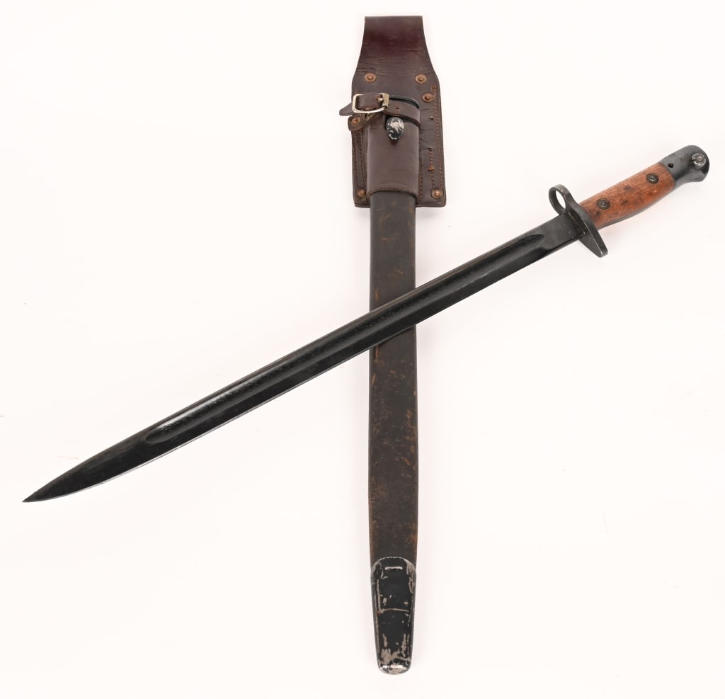 WW1 BRITISH ENFIELD BAYONET & SCABBARD 1907 WWI (1 of 6)