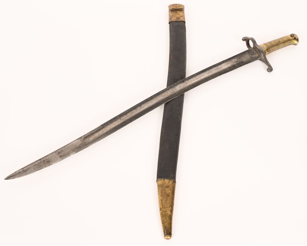 EGYPTIAN M1876-80 ENFIELD SNIDER RIFLE BAYONET: The Egyptian M1876-80 Enfield Snider Bayonet. While originally designed for the .577/450 caliber Martini-Henry rifle, many were later adapted by Egypt for use with Snider-Enfield or .303 caliber Marti