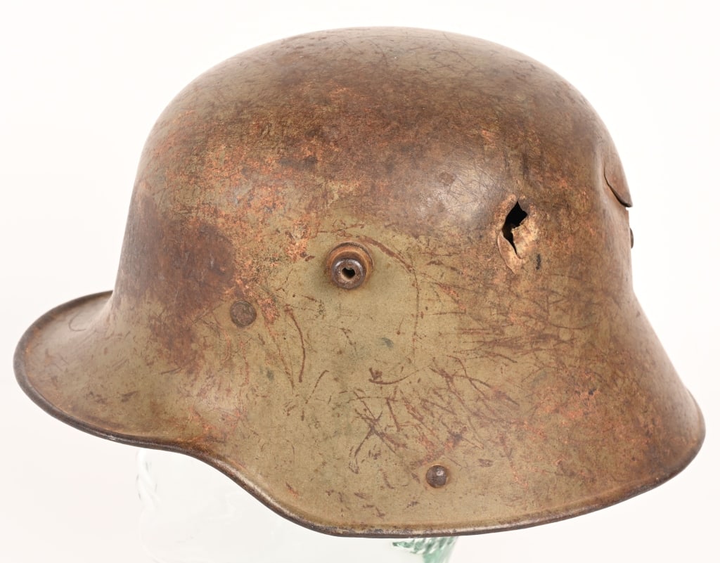WW1 IMPERIAL GERMAN BULLET STRUCK M1916 HELMET WWI (1 of 6)