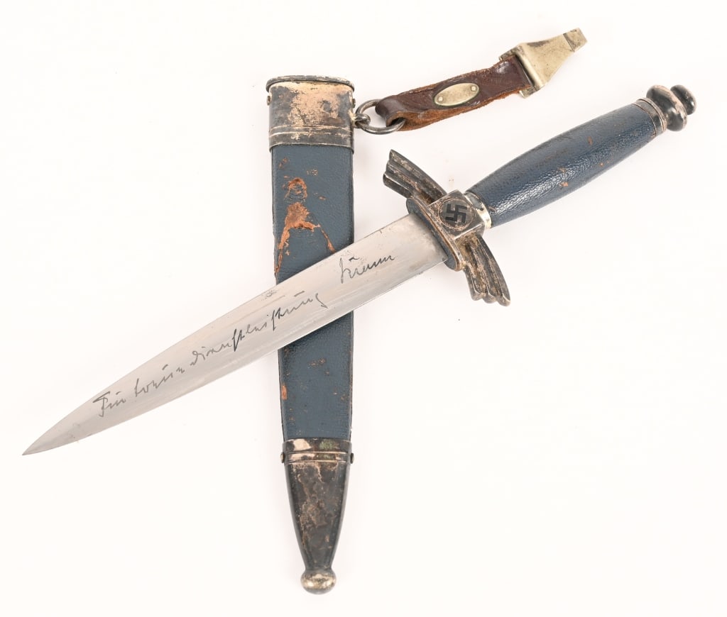 WWII NAZI GERMAN DLV GLIDER DAGGER INSCRIBED BLADE (1 of 7)