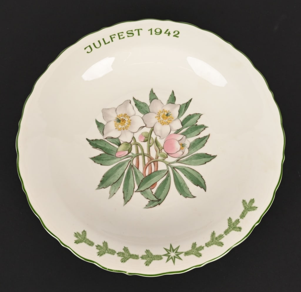 WWII NAZI GERMAN SS ALLACH 1942 JULFEST PLATE WW2: These Allach plates were available to the public during the Christmas or Weihnachten season unlike the presentation Julfest which were for SS men. These had an individual greeting from Pohl to the rea