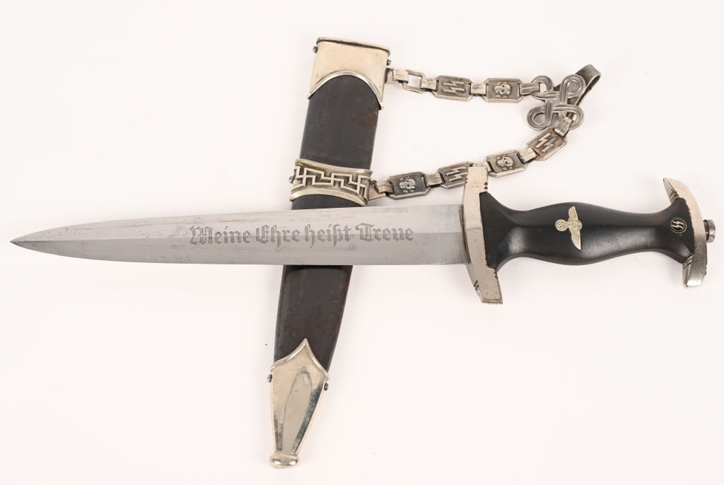 WWII NAZI GERMAN CHAINED M36 SS SERVICE DAGGER WW2 (1 of 9)
