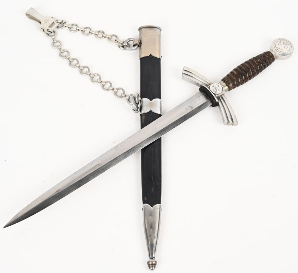 WWII NAZI LUFTWAFFE 1ST MODEL DAGGER w/ SCABBARD (1 of 6)