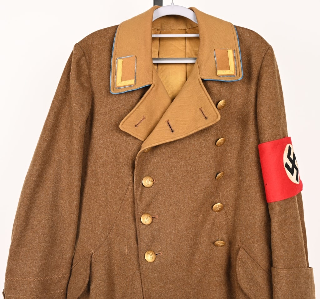 WWII NAZI GERMAN ORTS BLOCKWART LEVEL OVERCOAT WW2 - 2