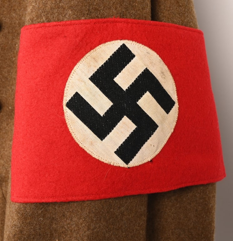 WWII NAZI GERMAN ORTS BLOCKWART LEVEL OVERCOAT WW2 - 4