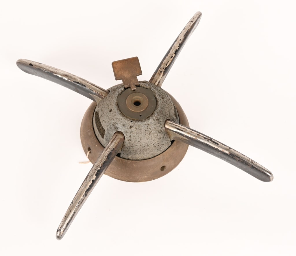 WWII NAZI GERMAN KRIEGSMARINE U-BOAT TORPEDO FUZE: WWII German Pi1 Torpedo Contact Fuze. Brass and steel construction. Propeller is stamped Nr. 24927 and A1 AUS. The interior is marked bdn 5.