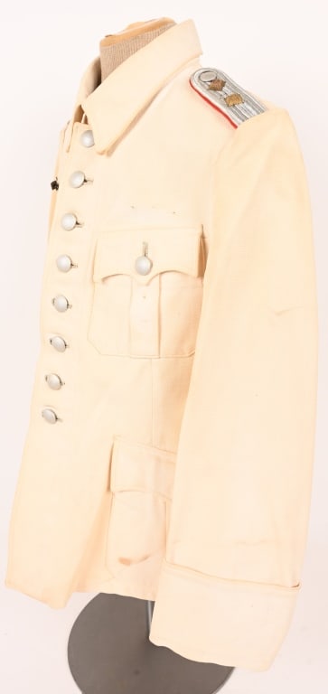 WWII NAZI GERMAN HAUPTMANN WHITE SUMMER TUNIC - 3