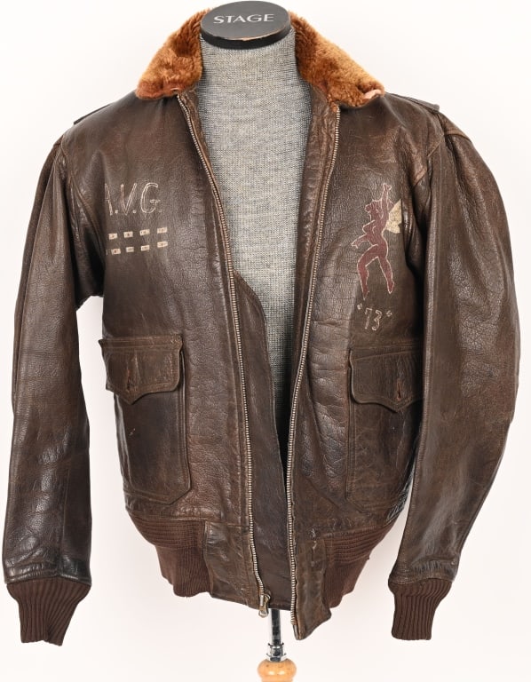 WWII US AVG PAINTED & NAMED ACE FLIGHT JACKET WW2 (1 of 9)