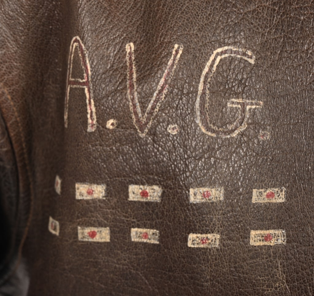 WWII US AVG PAINTED & NAMED ACE FLIGHT JACKET WW2 - 2