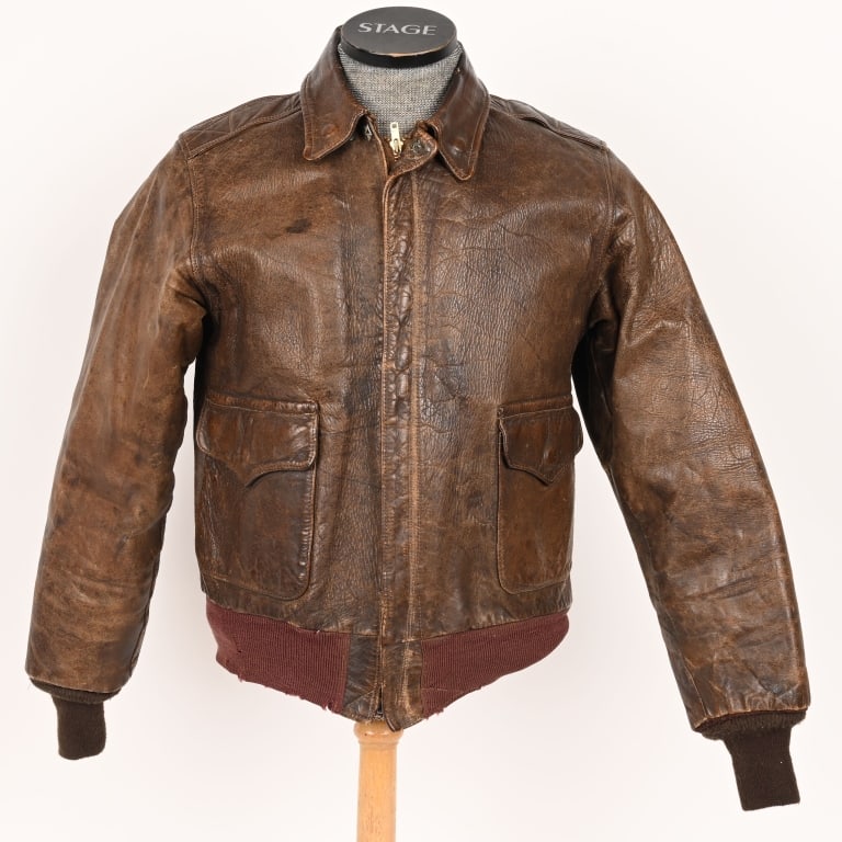 WWII US AIR CORPS A-2 FLIGHT JACKET BY DUBOW SZ 38 (1 of 9)
