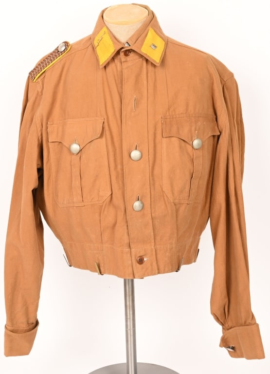 WWII NAZI GERMAN SA SIGNAL BROWNSHIRT & SHIRT WW2: WWII Nazi German SA Signalman's Scharführer Brown Shirt and undershirt. Brown cotton twill construction shirt with a five button front closure. Shirt features two pleated, patch, breast pockets w