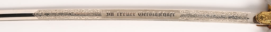 WWII PRESENTATION TRIPLE ENGRAVED EICKHORN SWORD - 2