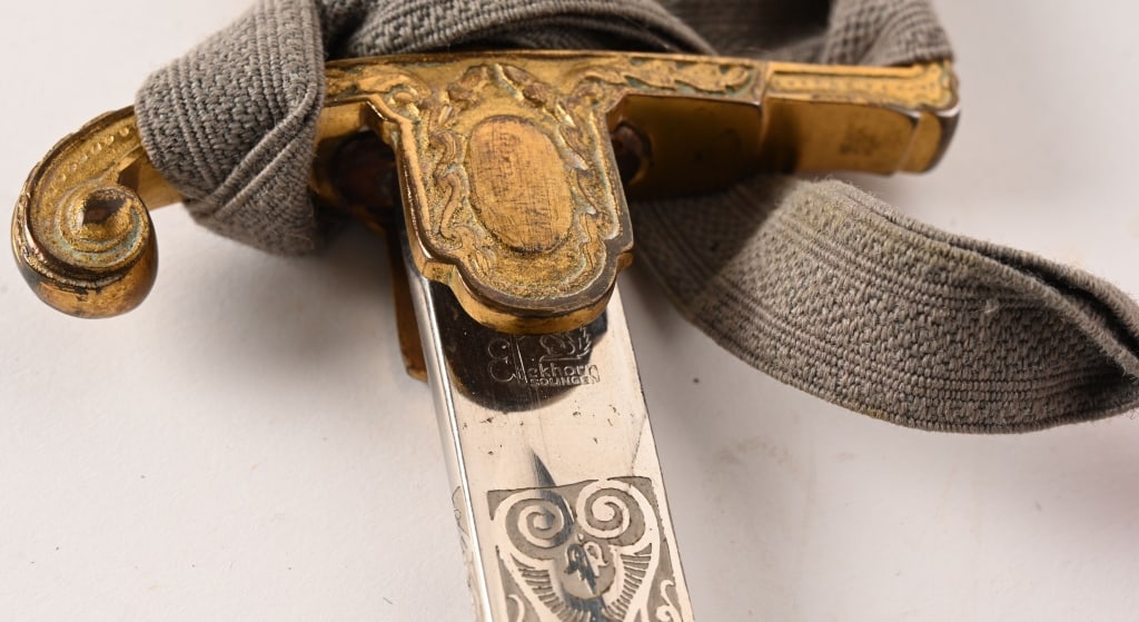 WWII PRESENTATION TRIPLE ENGRAVED EICKHORN SWORD - 4