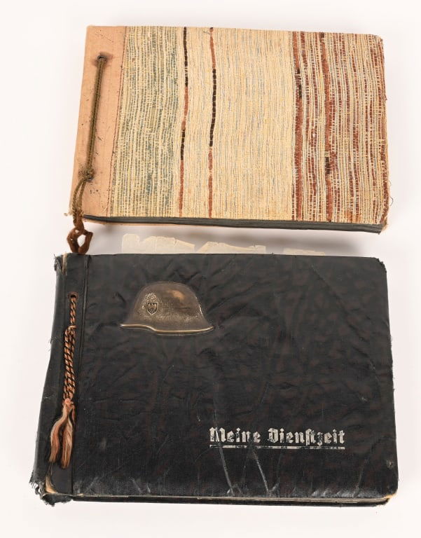 WWII NAZI GERMAN & US PHOTO ALBUM LOT WW2: WWII US & Nazi German photo album lot to include 1) Nazi German Photo Album with 191 photos with pictures of captured Polish and French Troops, Destroyed French Tanks and crashed Soviet Planes and des