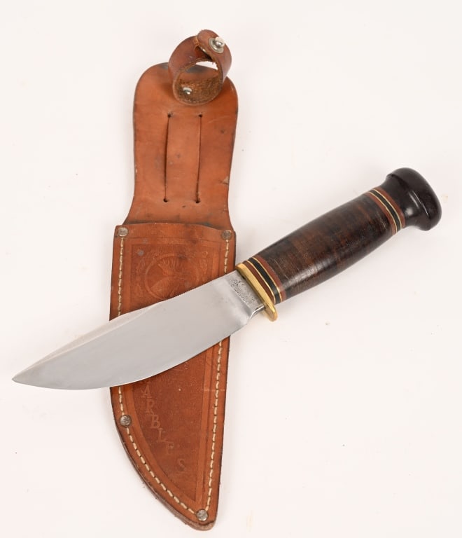 MARBLES GLADSTONE MI. HUNTING KNIFE W SCABBARD (1 of 4)