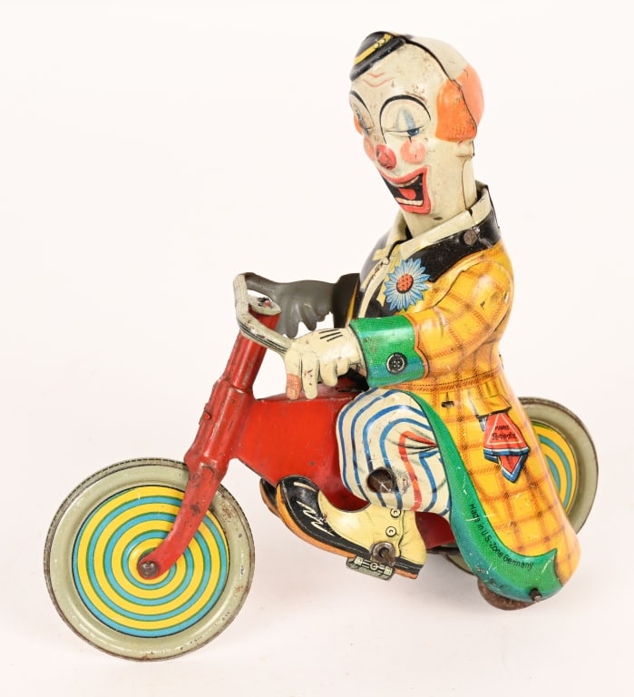 TECHNOFIX TIN WINDUP CLOWN MOTORCYCLE (1 of 5)