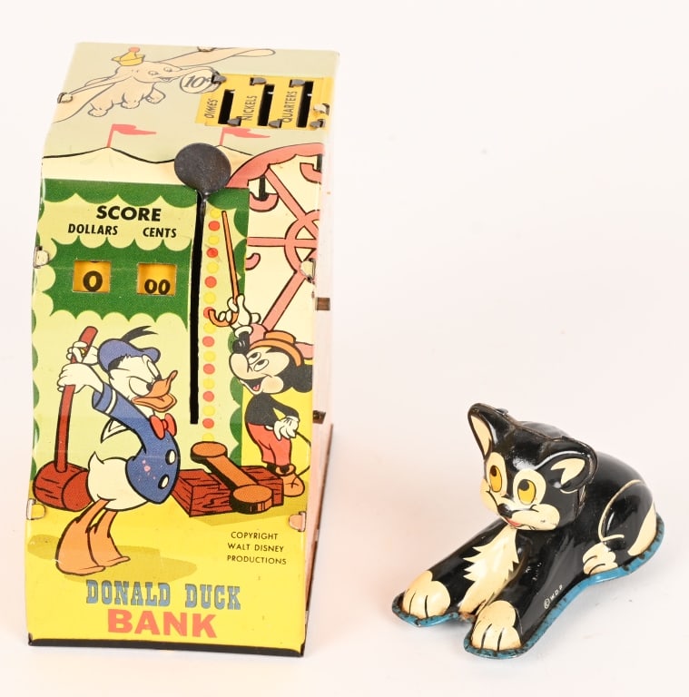 MARX DONAD DUCK BANK & FIGARO CAT (1 of 7)