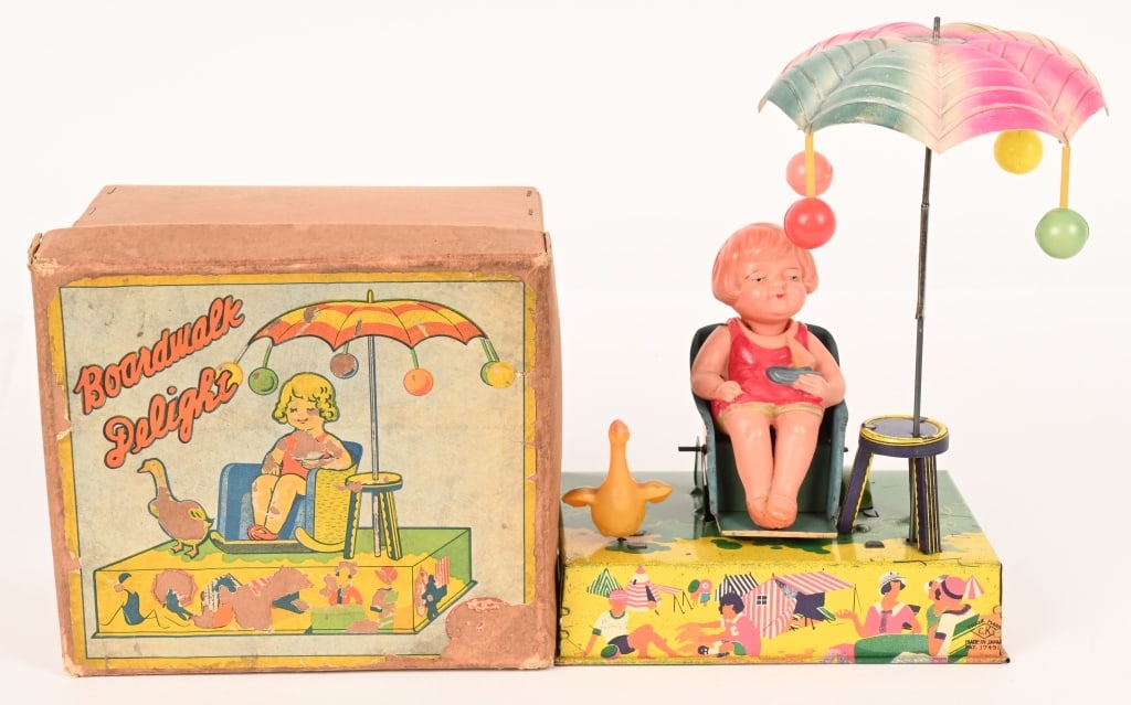 PRE-WAR JAPAN WINDUP BOARDWALK DELIGHT w/ BOX (1 of 8)