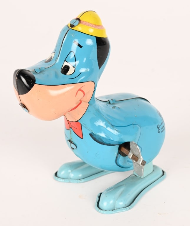LINEMAR TIN WUNDUP HUCKLEBERRY HOUND HOPPER: All original in great condition. Windup works. Hard to find toy. 4" Excellent Provenance: Don Hultzman Collection