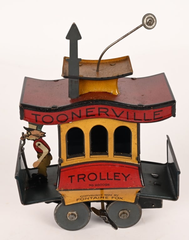 NIFTY TIN WINDUP TOONERVILLE TROLLEY (1 of 5)