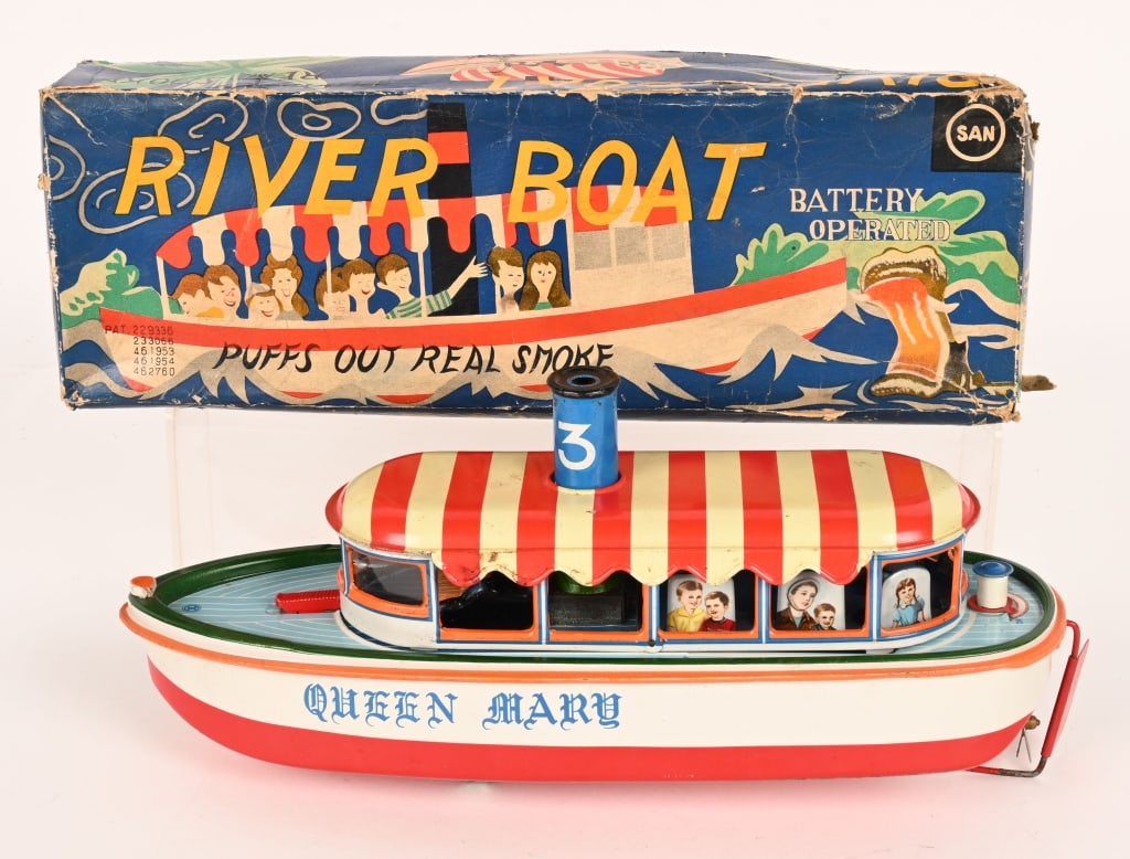 JAPAN BATTERY OP QUEEN MARY RIVER BOAT w/ BOX (1 of 10)