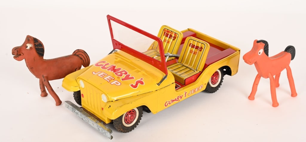 1960'S LAKESIDE TOYS TIN GUMBY JEEP & POKEY JEEP (1 of 9)