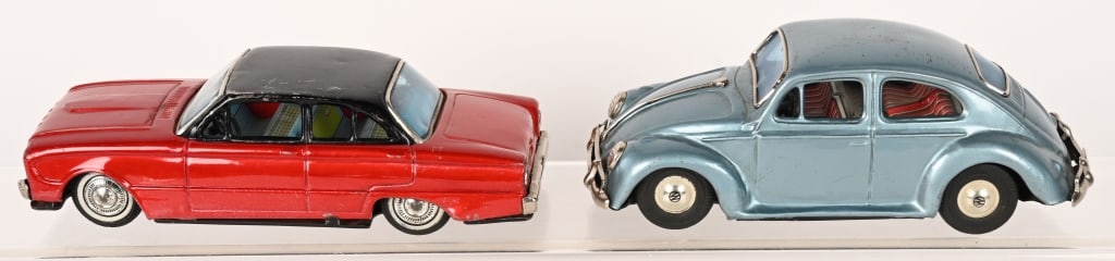 JAPAN TIN FRICTION VW & FORD FALCON: Both all original and work. 8" Very Good-Excellent
