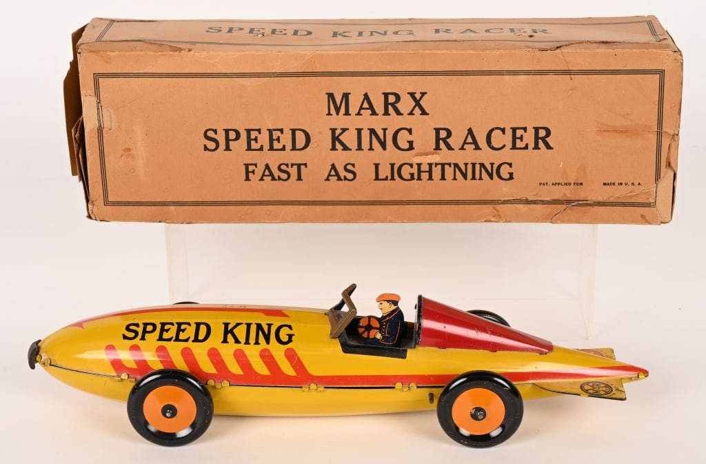 MARX TIN WINDUP SPEED KING RACER w/ BOX (1 of 8)