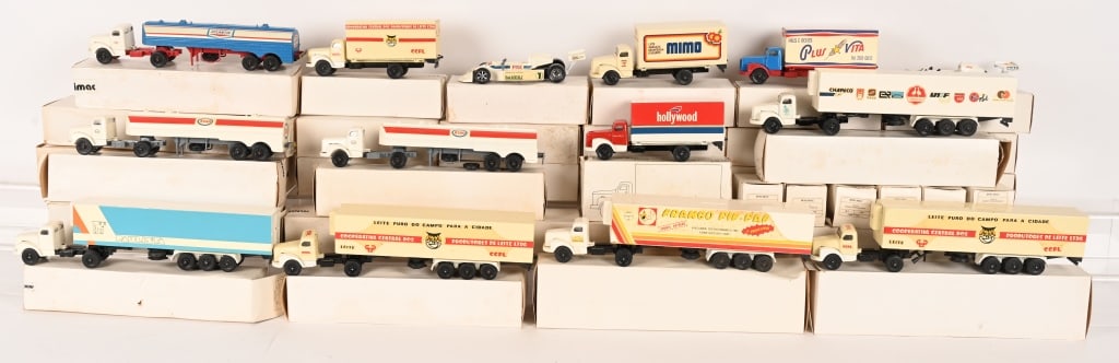 MADE IN BRASIL, 45 MINIMAC TRUCKS, F1 & MORE: An 1980s wonder........This lot contains 45 Minimac vehicles made in Brazil