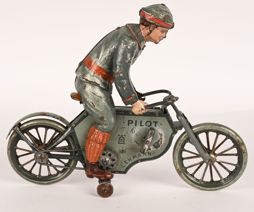 LEHMANN TIN WINDUP PILOT MOTORCYCLE - 3