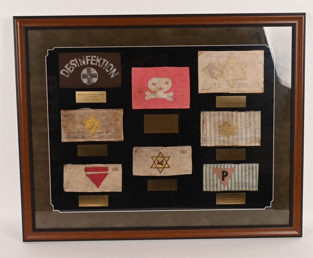 WWII NAZI GERMAN FRAMED CONCENTRATION CAMP ARMBAND (1 of 10)
