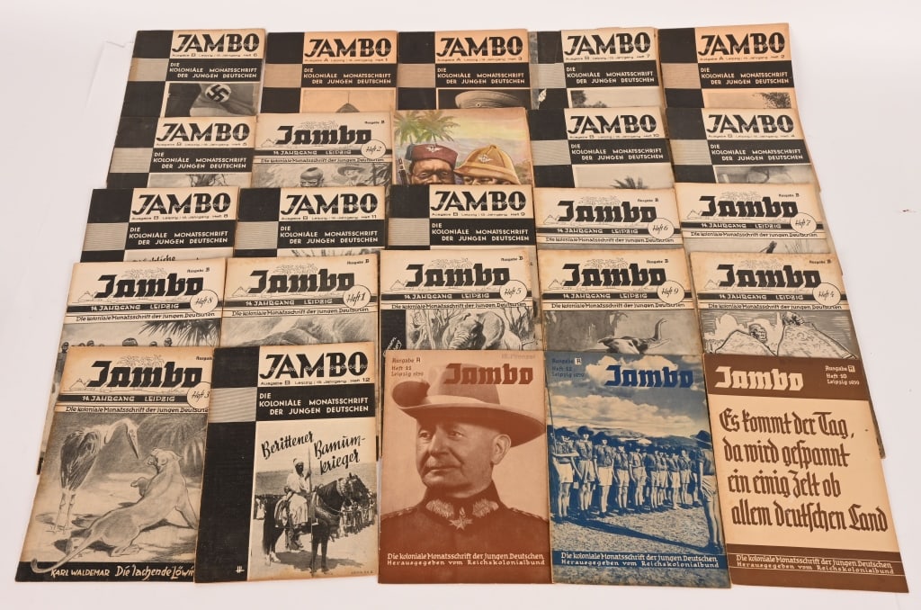 WWII NAZI GERMAN HITLERJUDEND MAGAZINES JAMBO WW2: Lot of 25 Hitlerjugend Magazines titled JAMBO with great graphics and all are excellent. 