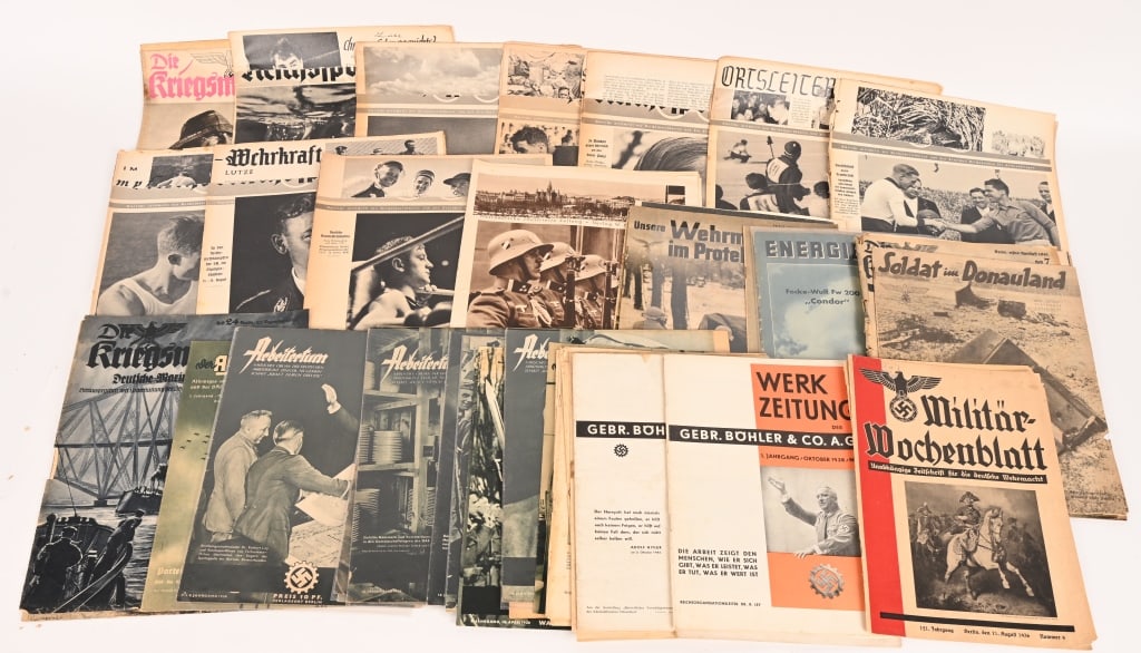 WWII NAZI GERMAN PUBLICATIONS MAGAZINES WW2: Lot of 44 WWII Nazi German Publications, several with very attractive covers. All are excellent.