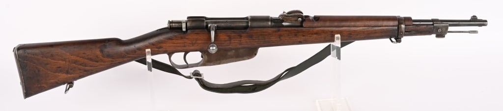 ITALIAN M91/28 CARCANO CARBINE BOLT ACTION 6.5 MM: SERIAL NUMBER: U1371 BARREL: 17 1/2" CALIBER: 6.5 X 52 MM MANUFACTURED: 1918 No import marks found. Non-matching parts. Standard 91/28 sights. Military blued finish and oiled wood stock. There is an A