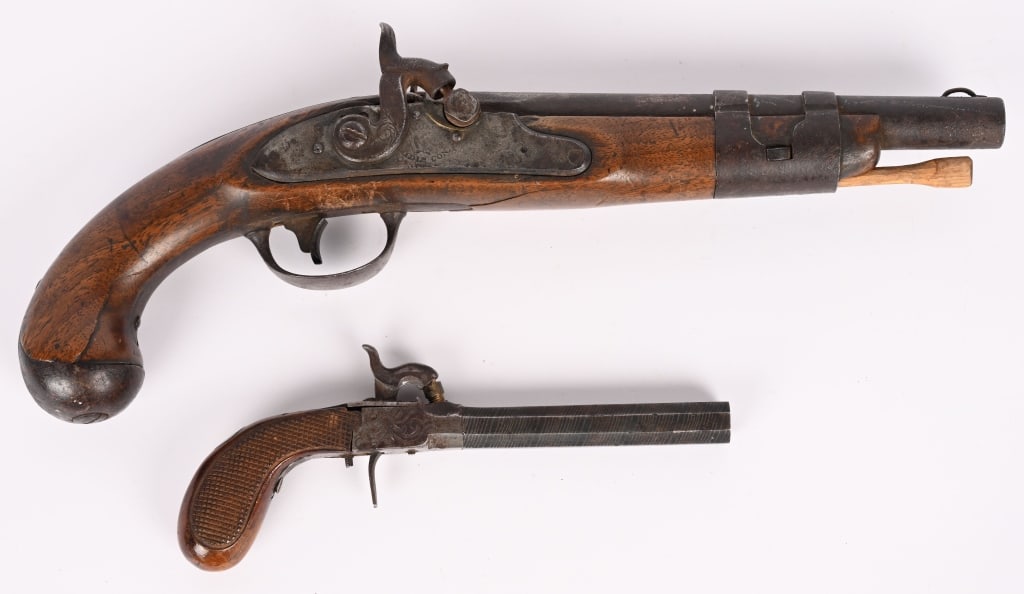 LOT 2- ANTIQUE PERCUSSION SINGLE SHOT PISTOLS (1 of 12)