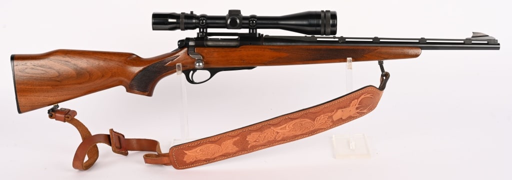 REMINGTON MODEL 600 BOLT ACTION RIFLE IN 308 WIN.: SERIAL NUMBER: 37313. BARREL 19". CALIBER 308 WIN. Only made from 1964 to 1968, this short rifle features a full vent rib, blue finish, pistol grip press checkered walnut stock and sports a 3x9
