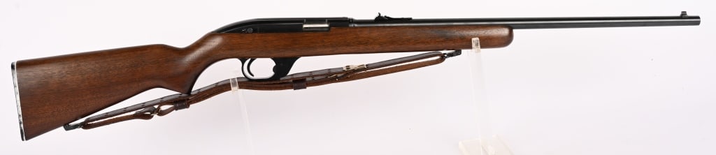 WINCHESTER MODEL 77 SEMI-AUTOMATIC RIFLE: SERIAL NUMBER: NSN. BARREL: 22". CALIBER: .22LR. MANUFACTURED: 1955-63. Features full blue round barrel with sporting sights, plain pistol grip walnut stock with Winchester butt plate. NO MAGAZINE.