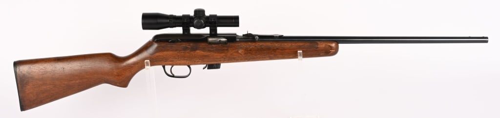 ITHACA X5c SEMI AUTO RIFLE .22: SERIAL NUMBER: 4827-A. BARREL: 22:. CALIBER: .22 LR. MANUFACTURED: circa 1959. The Ithaca X5c was developed shortly after WW2 utilizing techniques learned during wartime production. Though its