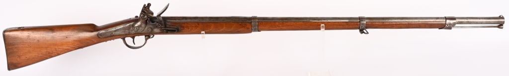 BELGIAN FLINTLOCK MUSKET: SERIAL NUMBER: N/A, BARREL: 39 1/2", CALIBER .about .70 , MFG: Vintage age unknown. Flintlock musket with back action lock attributed to Belgium. Has proof at barrel breech. Marked "70" on barrel and 