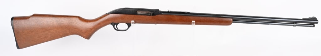 MARLIN MODEL 60 SEMI AUTO .22 RIFLE: SERIAL 17337768. BARREL 22". CALIBER .22 LONG RIFLE. "It has been in continuous production since 1960 and the company says it is the most popular rifle of its kind in the world." Features full round
