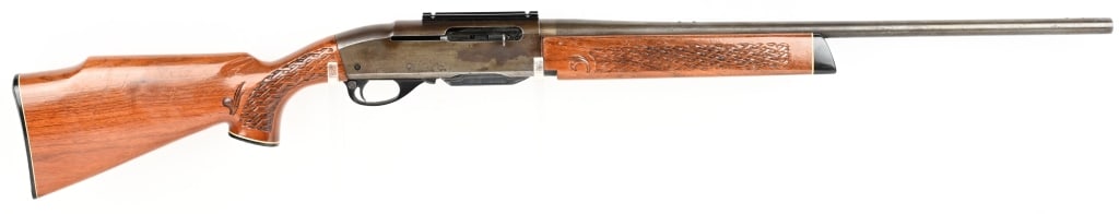 REMINGTON MODEL 742 WOODSMASTER 30-06 RIFLE: SERIAL NUMBER: 316643 BARREL: 22" CALIBER: 30-06 SPRG. MANUFACTURED: 1960's Metal is blue finished with no sights and Weaver scope rail mounted. Stock and forend are hardwood with basket weave press