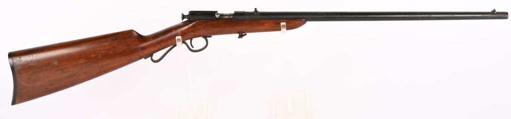 J. STEVENS LITTLE KRAG BOLT ACTION RIFLE: SERIAL NUMBER: NSN. BARREL: 20". CALIBER: .22 LR. The Stevens Model 65 "Little Krag" is a rare single-shot .22 caliber bolt-action boy's rifle manufactured between 1904 and 1910. It features a