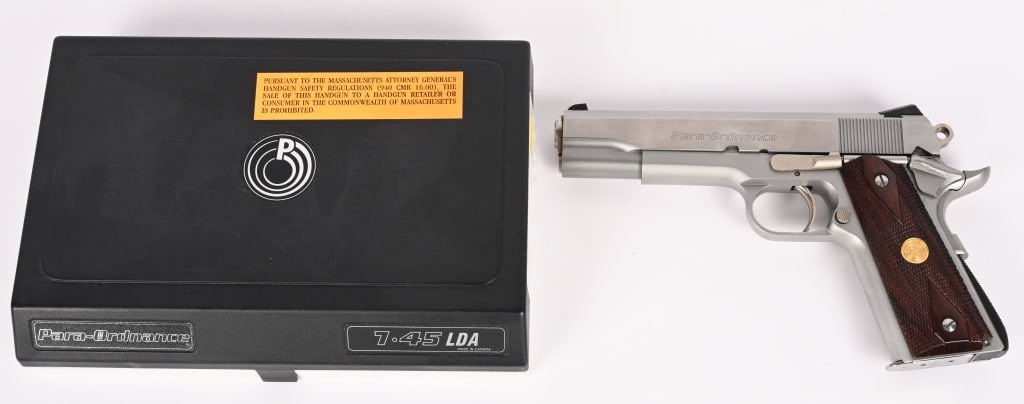 PARA ORDINANCE 7.45 LDA .45 ACP SEMI AUTO PISTOL: SERIAL NUMBER: P106425. BARREL: 5". CALIBER: .45 ACP. The Para Ordnance 7.45 LDA (Light Double Action) is a .45 ACP, single-stack, 1911-style pistol known for its innovative, smooth, and lightweight