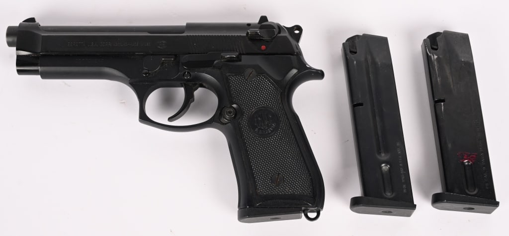 BERETTA MODEL 92FS SEMI AUTO 9MM PISTOL: SERIAL NUMBER: BER054247. BARREL: 5". CALIBER: 9MM PARA. This 92FS is a DA/SA semi-automatic pistol that features an open slide, short recoil delayed locking-block system, Brunion matte black finish, 