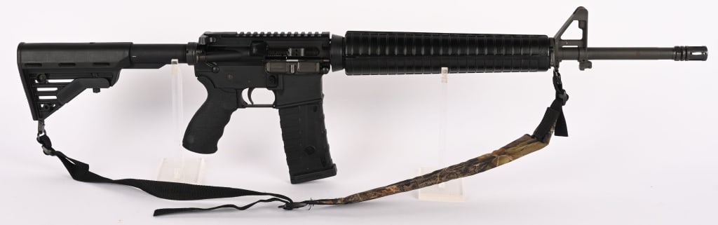GOOD TIME OUTDOORS AR15 SEMI AUTO RIFLE: SERIAL NUMBER: GTOC012194. BARREL: 20". CALIBER: .223 / 5.56. This Good Time Outdoors lower is equipped with a Blackhawk ergo pistol grip and adjustable stock. It also sports a RRA upper receiver
