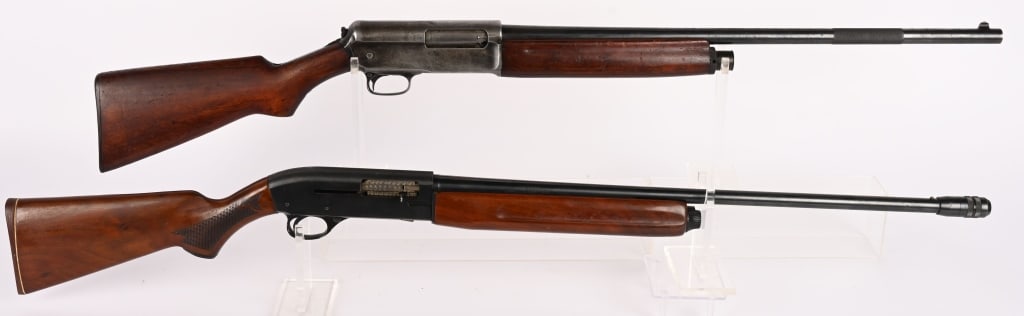TWO SEMI-AUTOMATIC SHOTGUNS: HIGH STANDARD SUPERMATIC C2011 SEMI AUTO SHOTGUN SERIAL NUMBER: 3119008. BARREL: 27" (including choke). GAUGE: 20 GA. CHOKE: ADJUSTABLE. CHAMBER: 3". LOP: 13 1/2". MANUFACTURED: circa1960s. CONDITION.