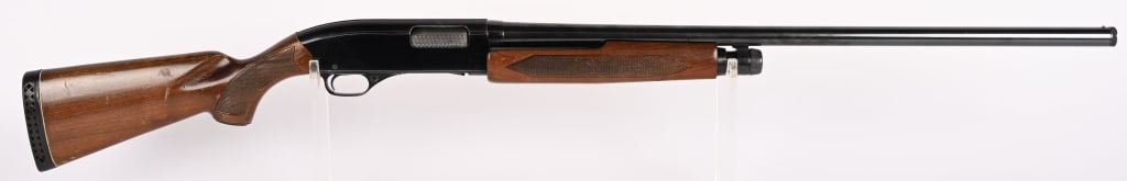 WINCHESTER MODEL 1200 PUMP SHOTGUN: SERIAL NUMBER: L776107. BARREL: 28 1/2". GAUGE: 12 GA. CHOKE: adjustable WINCHOKE. CHAMBER: 2 3/4". LOP: 14". MANUFACTURED: mid 1970s. The 1200 features a lightweight aluminum alloy receiver, blued