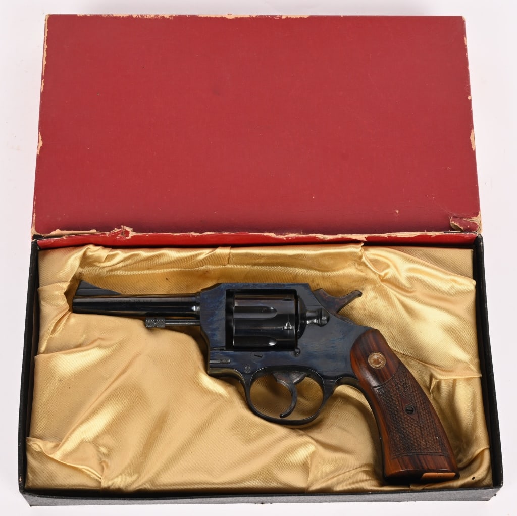 MIROKU .38 SPECIAL POLICE REVOLVER W/BOX: SERIAL NUMBER: 26201. BARREL: 4". CALIBER: .38 SPECIAL. The Miroku Special Police .38 is a Japanese-made double-action revolver produced from the 1960s to the 1980s, primarily for Japanese law enforce